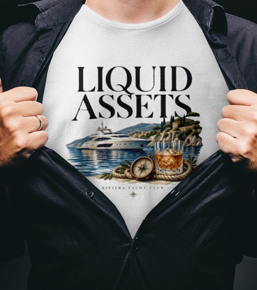Liquid Assets Yacht Club Ferretti Custom Line Riviera Sailing T-Shirt