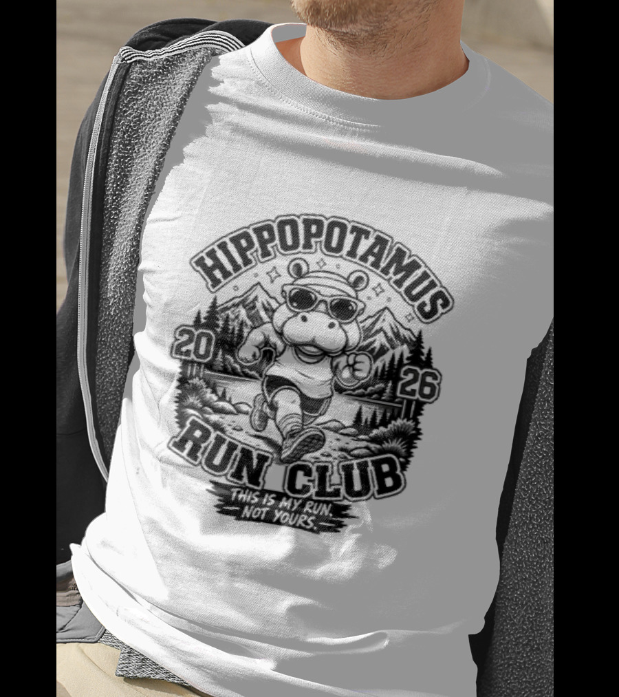 Hippopotamus Run Club 2026 Marathon Adventure T-Shirt