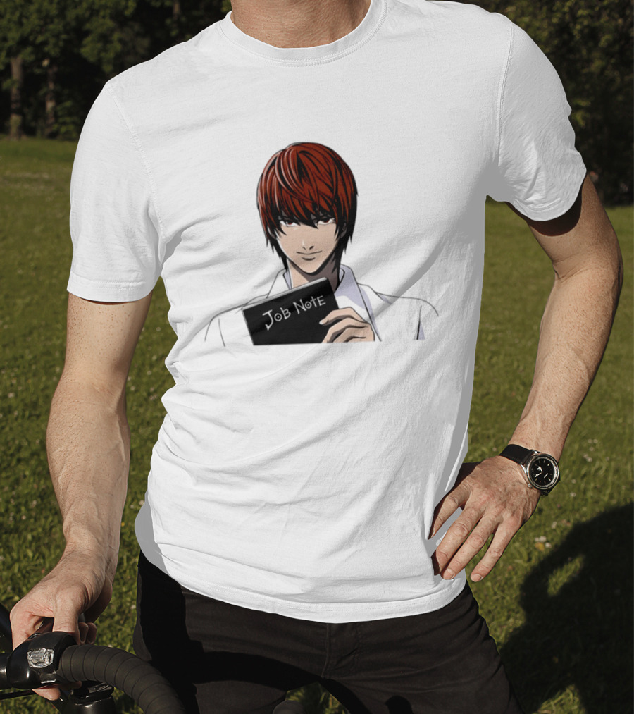 Job Note Parody Light Yagami Character Anime Manga T-Shirt