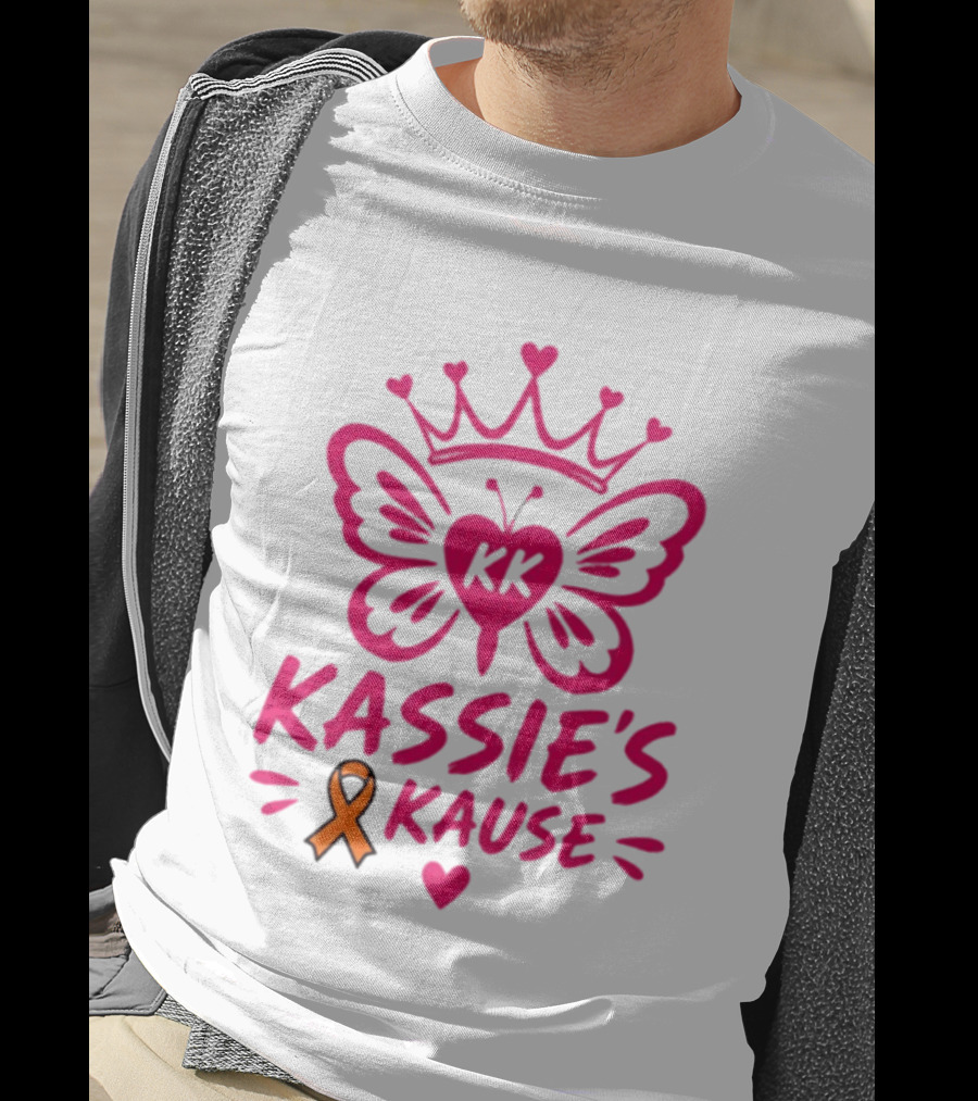 Kassie's Kause KK Butterfly Crown Orange Awareness Ribbon T-Shirt