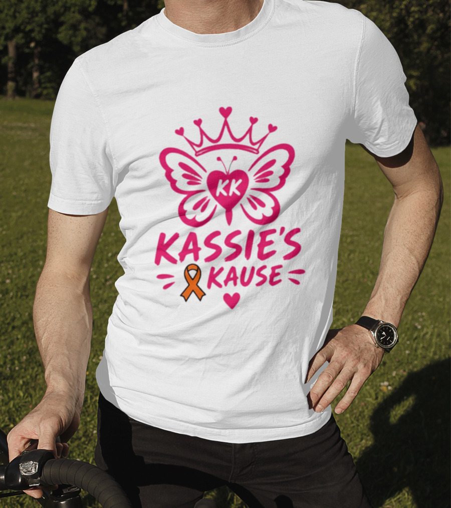 Kassie's Kause KK Butterfly Crown Orange Awareness Ribbon T-Shirt