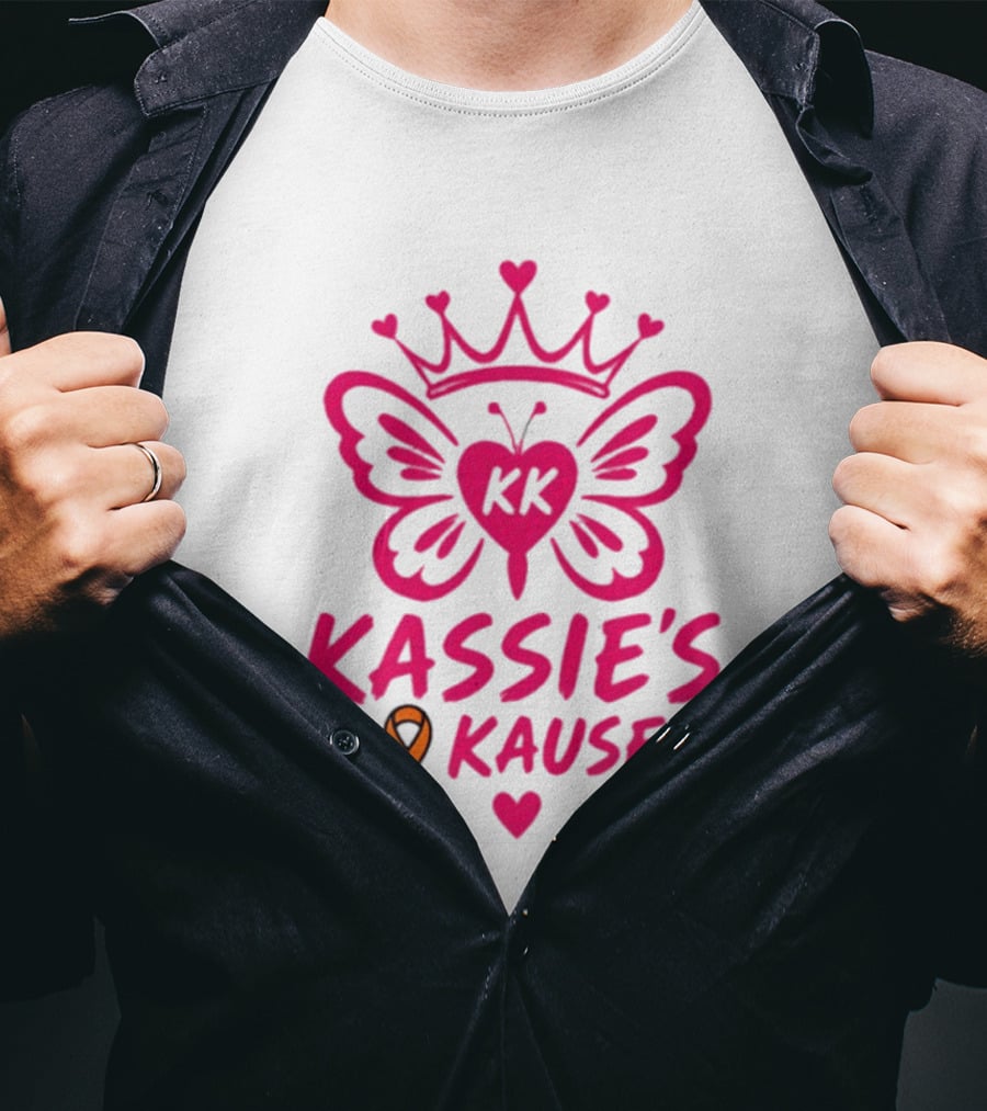 Kassie's Kause KK Butterfly Crown Orange Awareness Ribbon T-Shirt