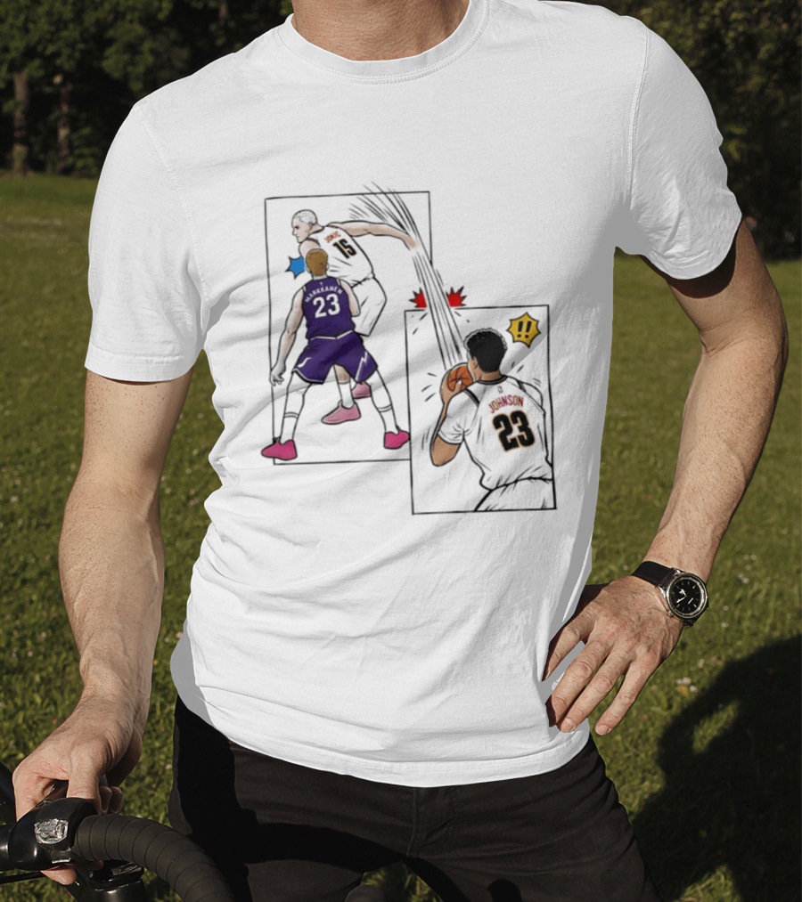 Nikola Jokic Denver Nuggets NBA Comic Swanson 23 Basketball Action T-Shirt