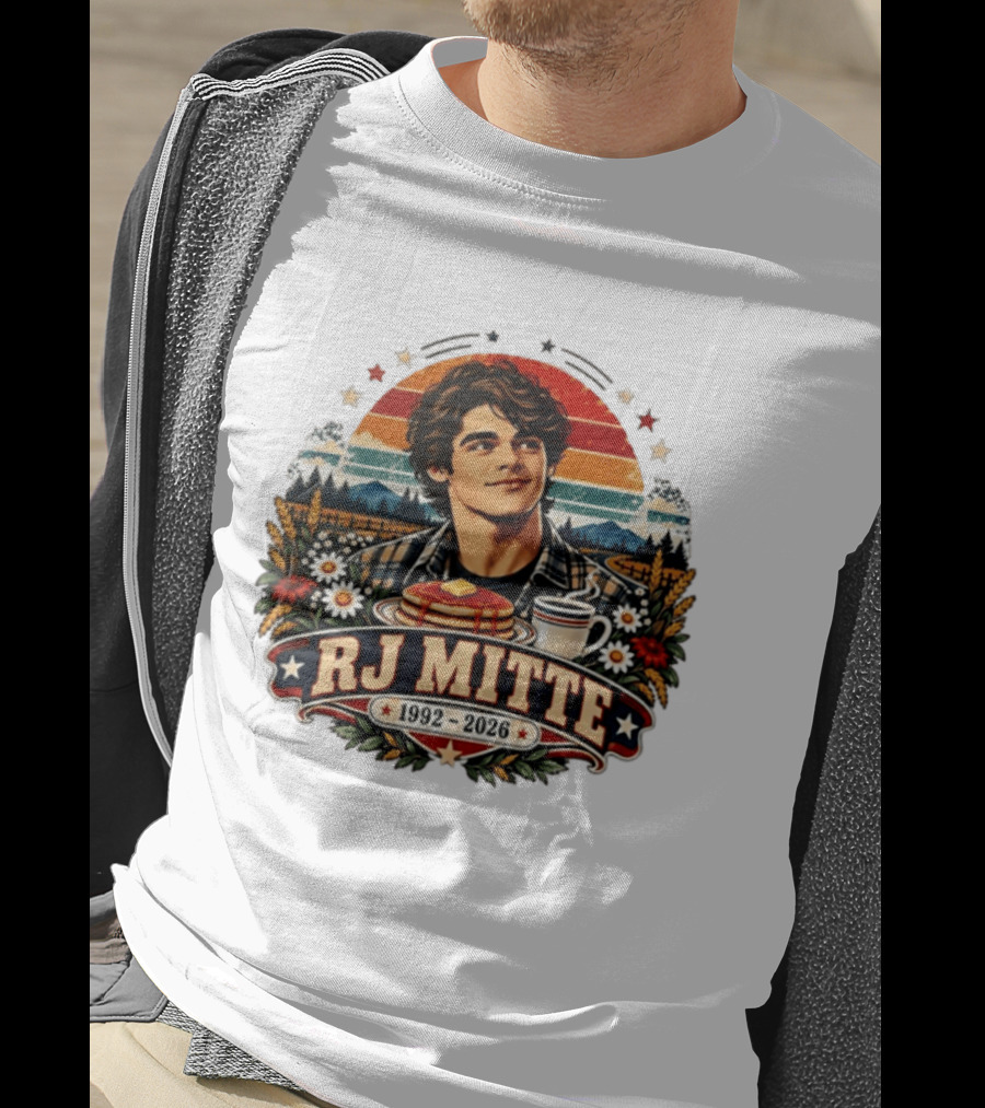RJ Mitte 1992 2026 Pancakes And Coffee Retro Nature Scene T-Shirt