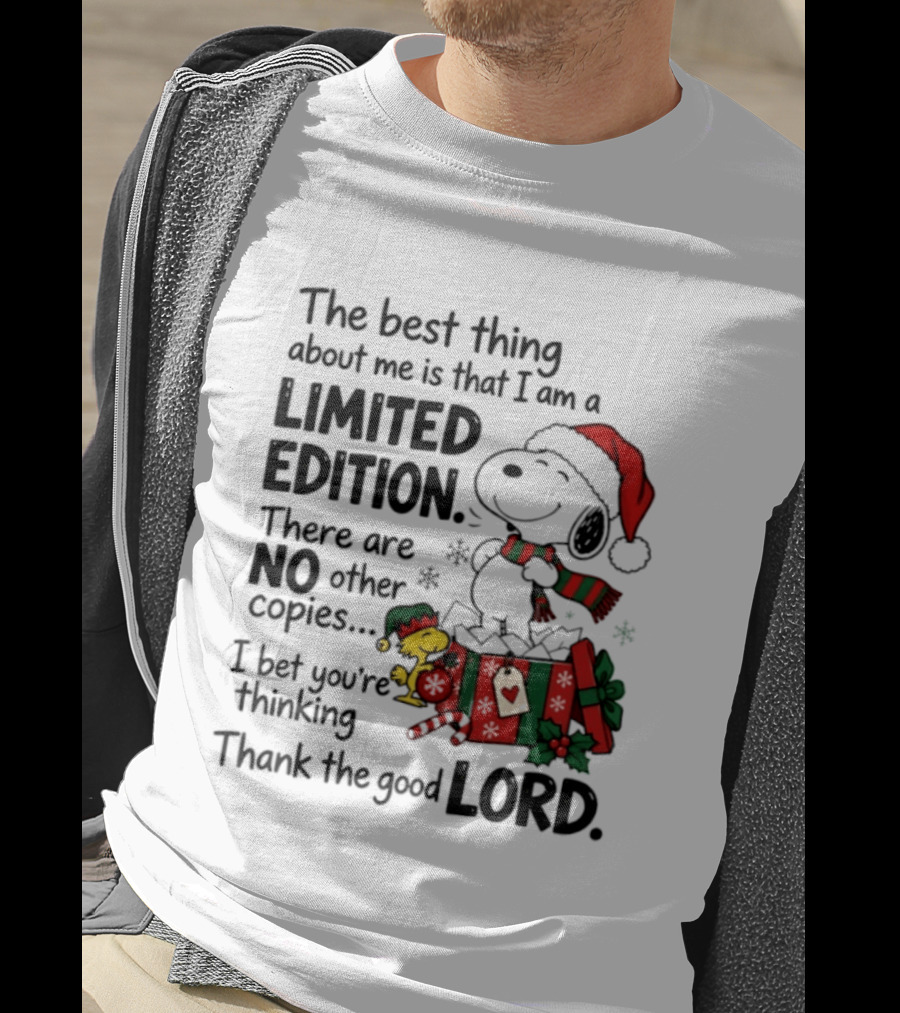 Snoopy Christmas Limited Edition Thank The Good Lord T-Shirt