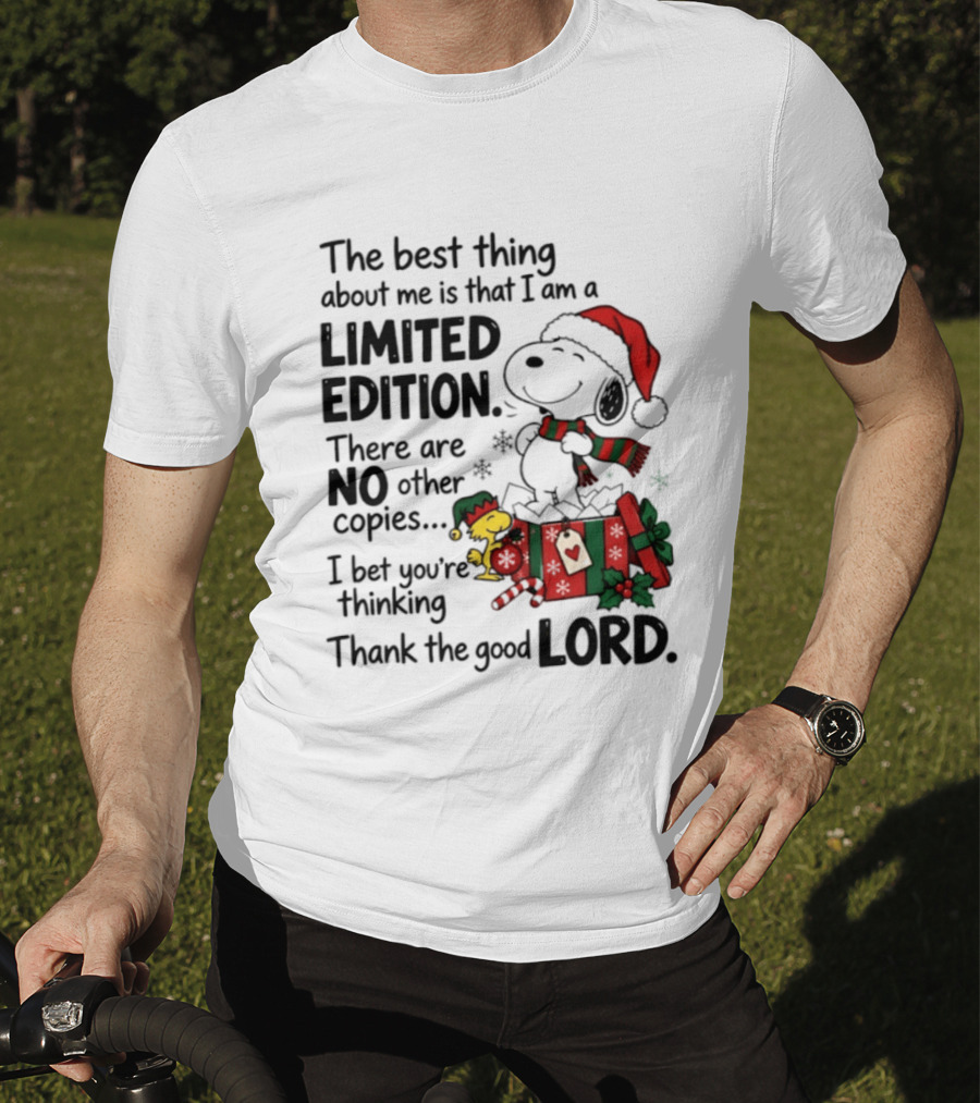 Snoopy Christmas Limited Edition Thank The Good Lord T-Shirt