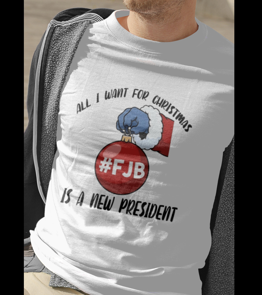 All I Want For Christmas Is A New President #FJB Stitch Santa T-Shirt