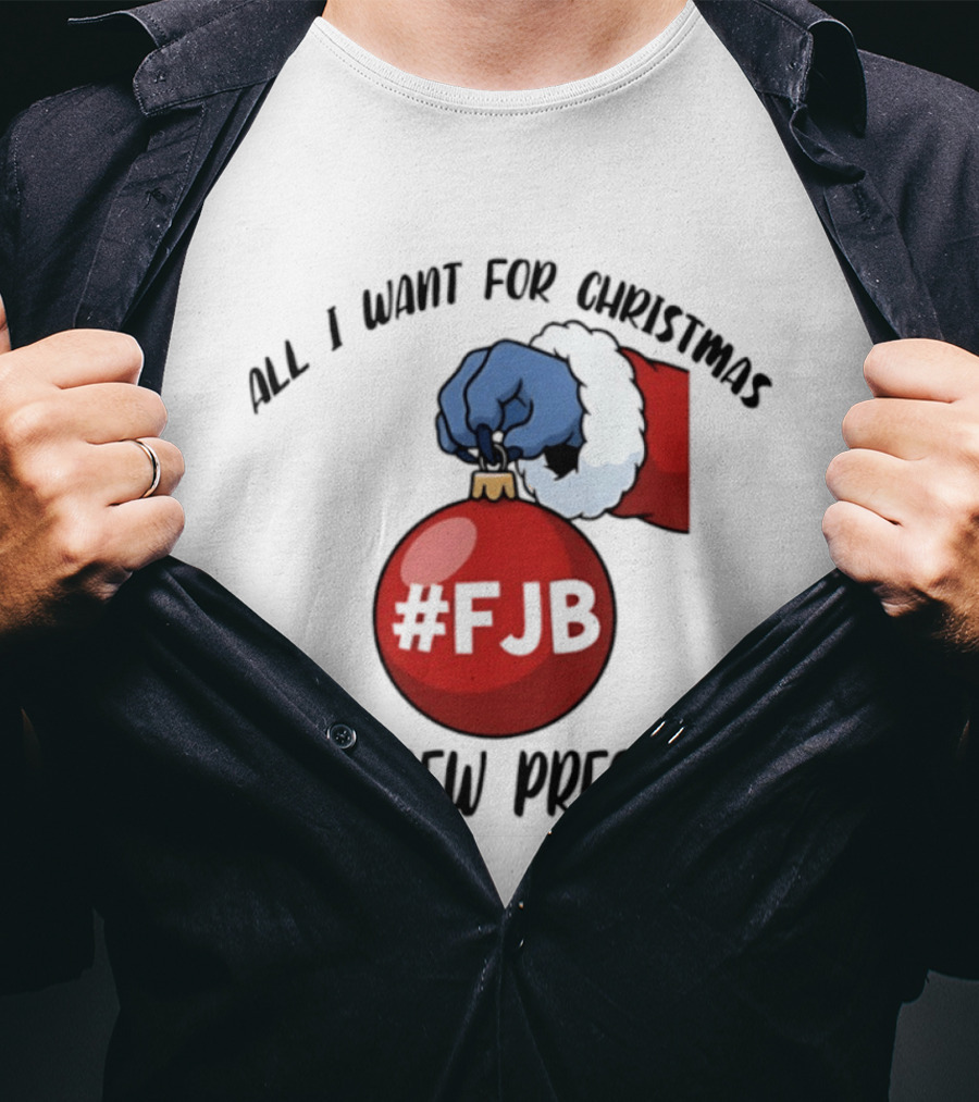All I Want For Christmas Is A New President #FJB Stitch Santa T-Shirt