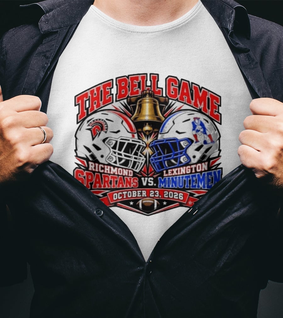 The Bell Game Richmond Spartans Vs Lexington Minutemen October 23 2026 Football Rivalry Matchup T-Shirt