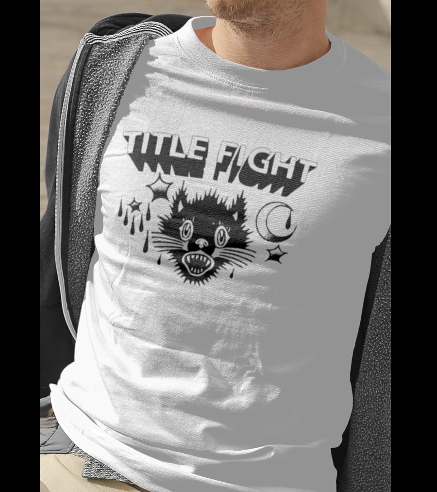 Title Fight Black Cat Stars Moon T-Shirt