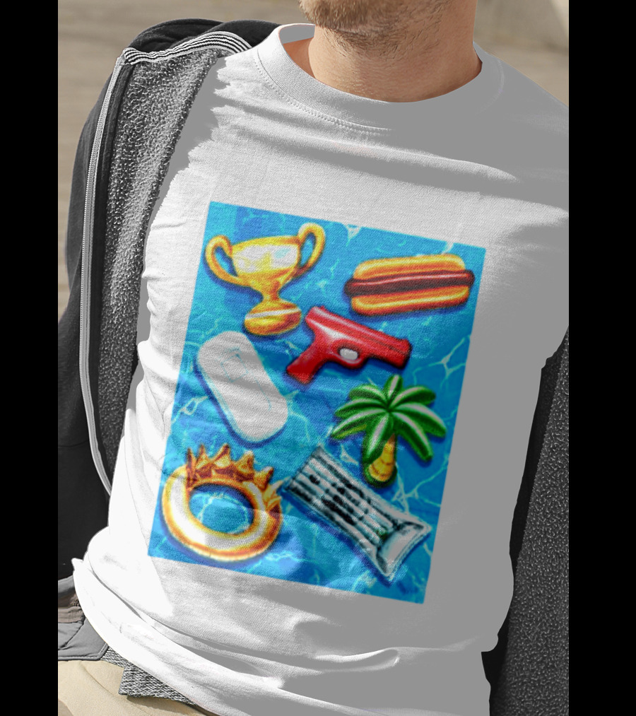 The Wynwood Walls Shop Store Leon Keer Trophy Hotdog Palm Gun Newspaper Seven Sins T-Shirt