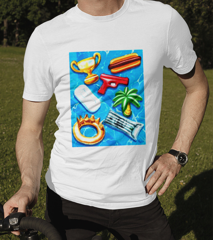 The Wynwood Walls Shop Store Leon Keer Trophy Hotdog Palm Gun Newspaper Seven Sins T-Shirt