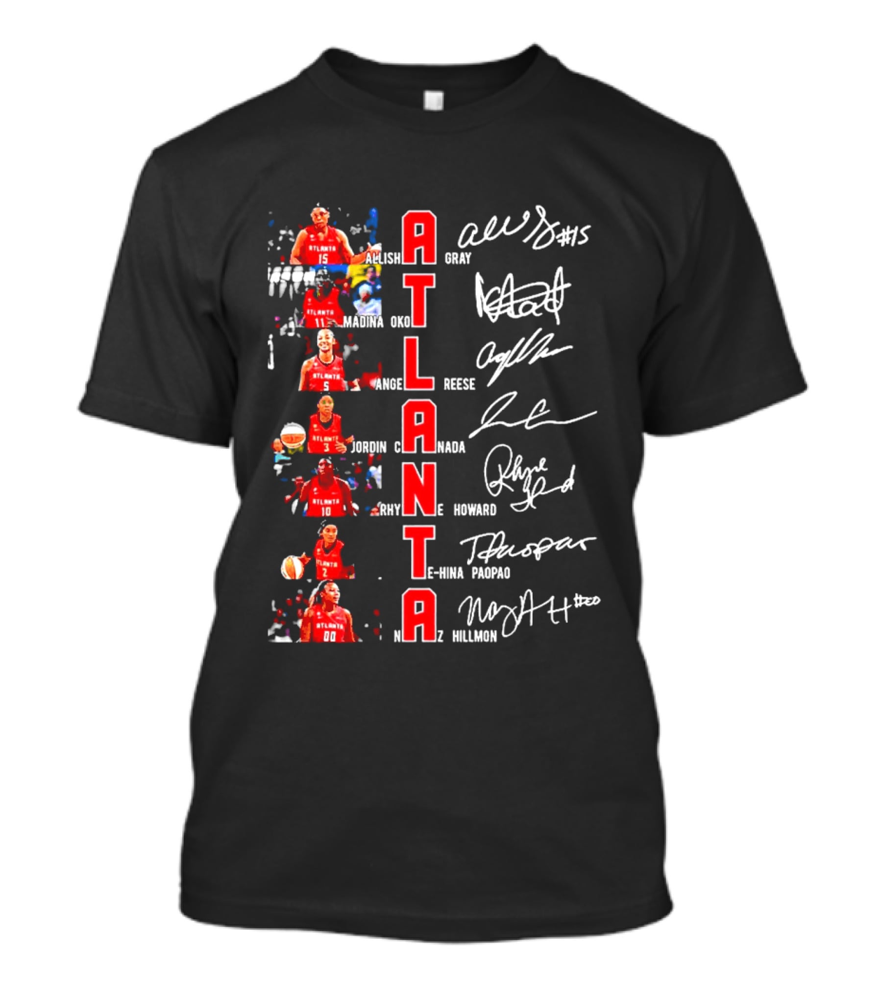 Atlanta Dream WNBA Players Autographs Vertical Basketball Atlanta T-Shirt