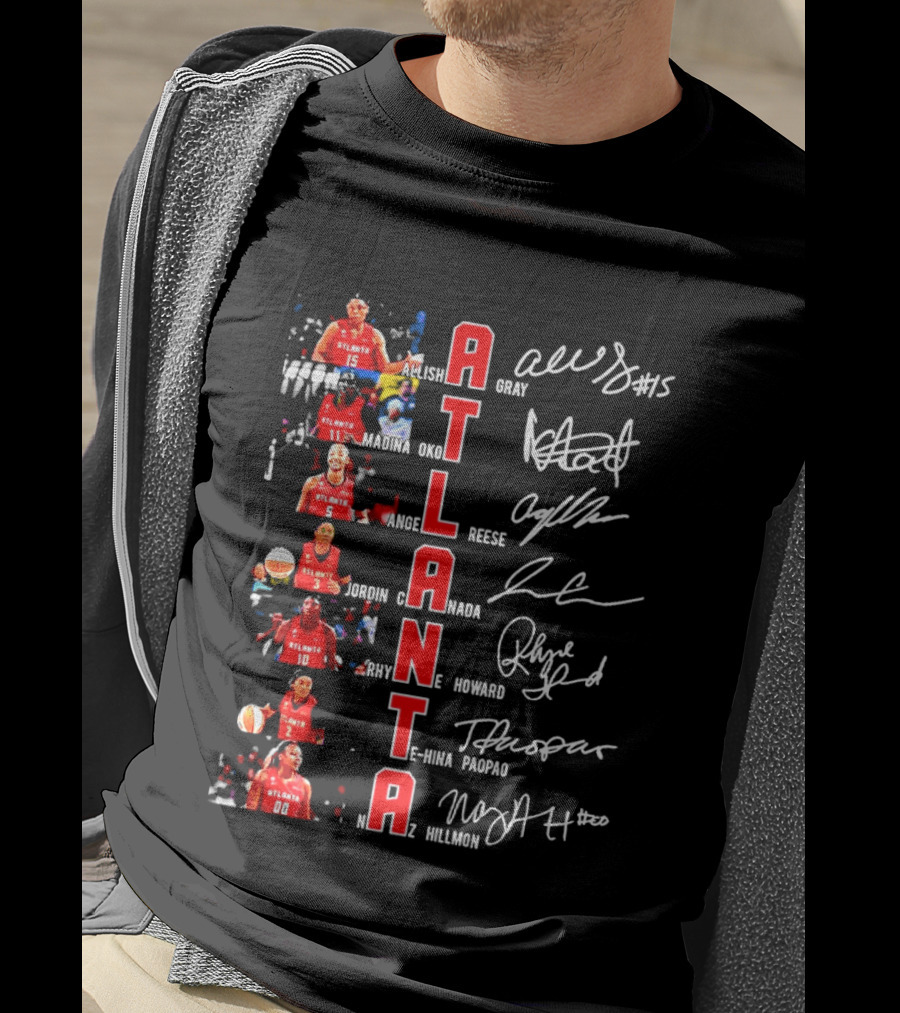 Atlanta Dream WNBA Players Autographs Vertical Basketball Atlanta T-Shirt