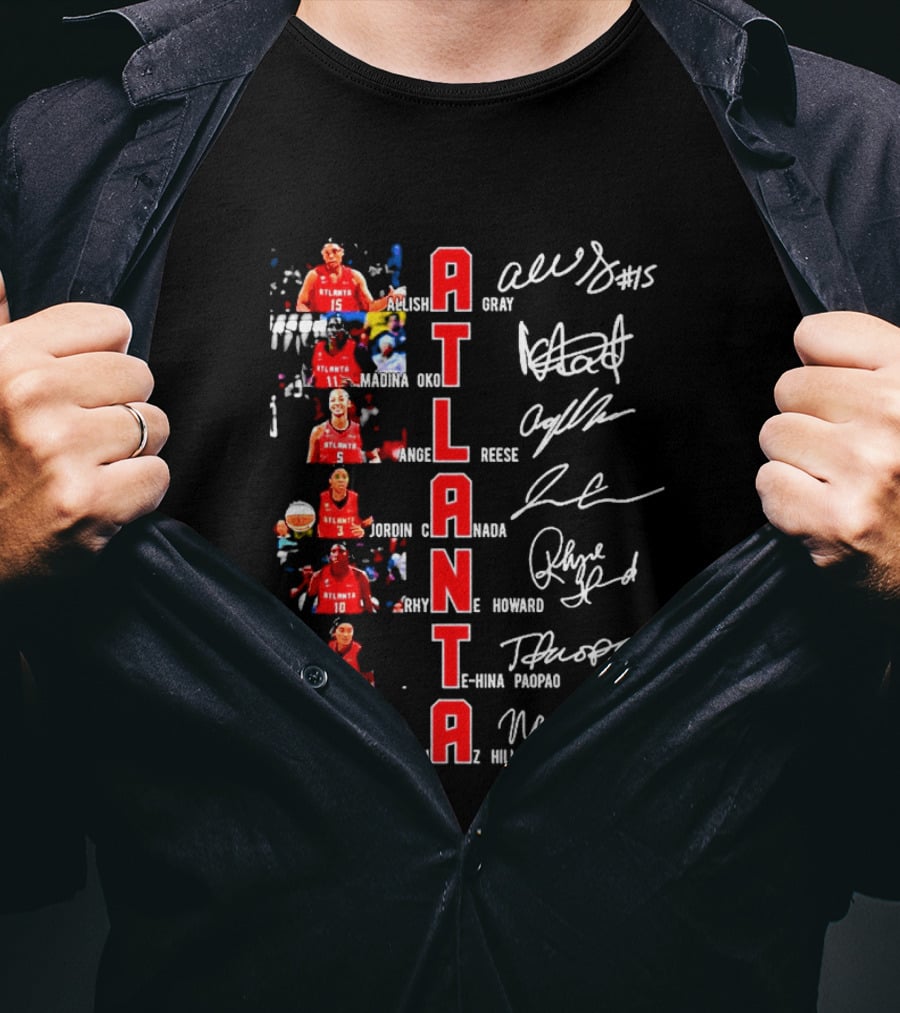 Atlanta Dream WNBA Players Autographs Vertical Basketball Atlanta T-Shirt
