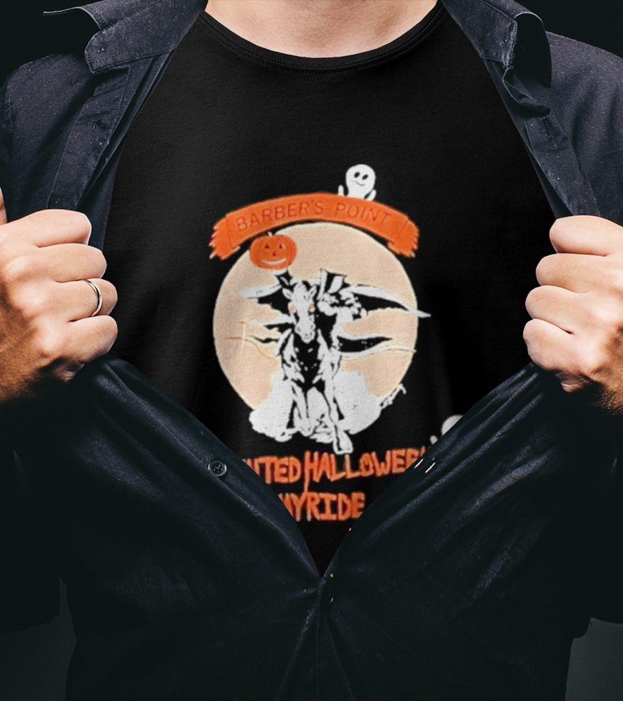 Barber's Point Haunted Halloween Hayride 2026 Pumpkin Ghosts T-Shirt