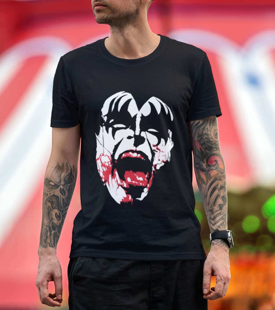 Kiss Halloween 2026 Bloody Demon Face T-Shirt