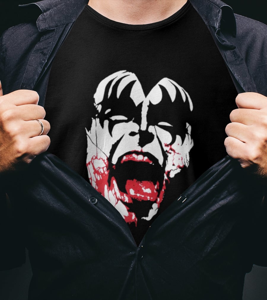 Kiss Halloween 2026 Bloody Demon Face T-Shirt