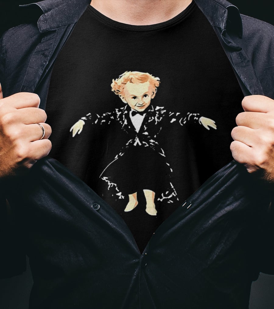 Little Gentleman Boy In Tuxedo Dancing Charming Pose T-Shirt