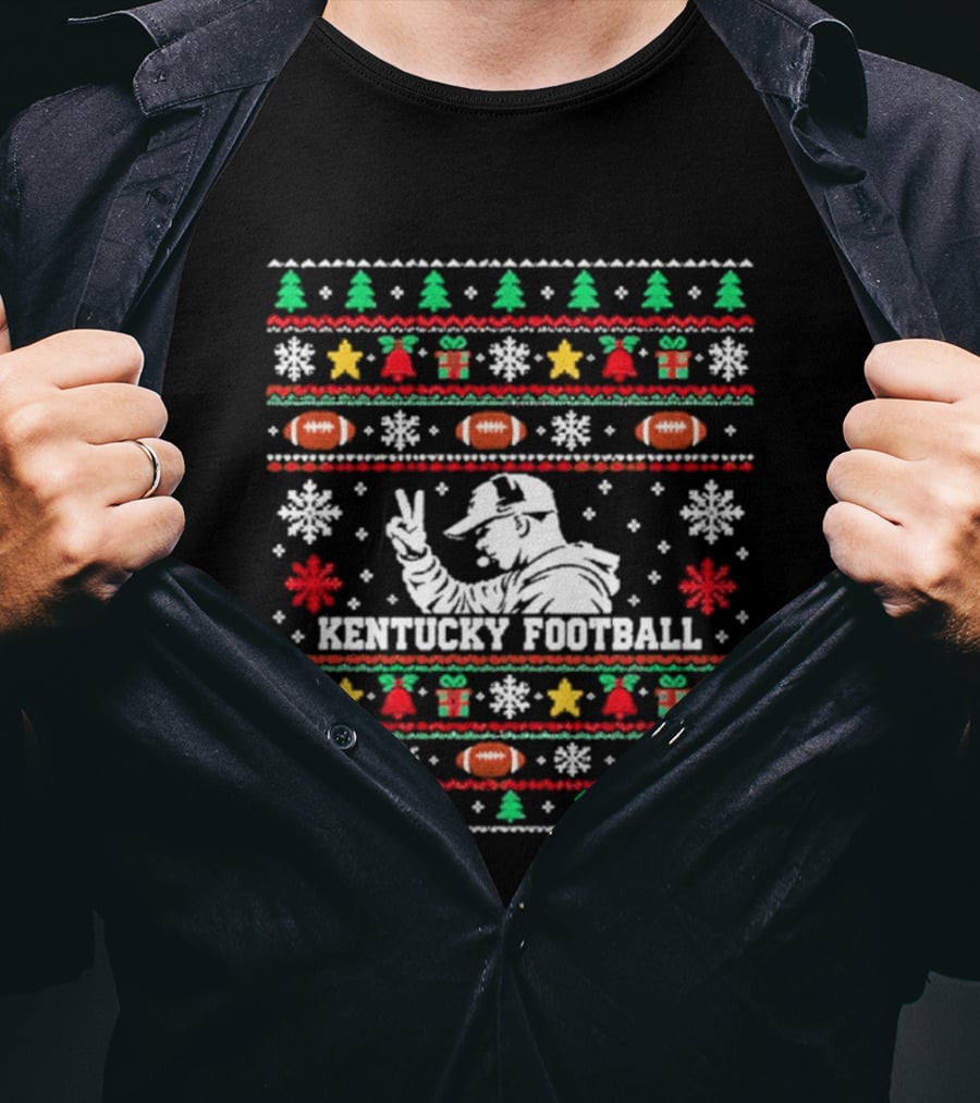 Coach Two Finger Kentucky Football Ugly Christmas Sweater T-Shirt