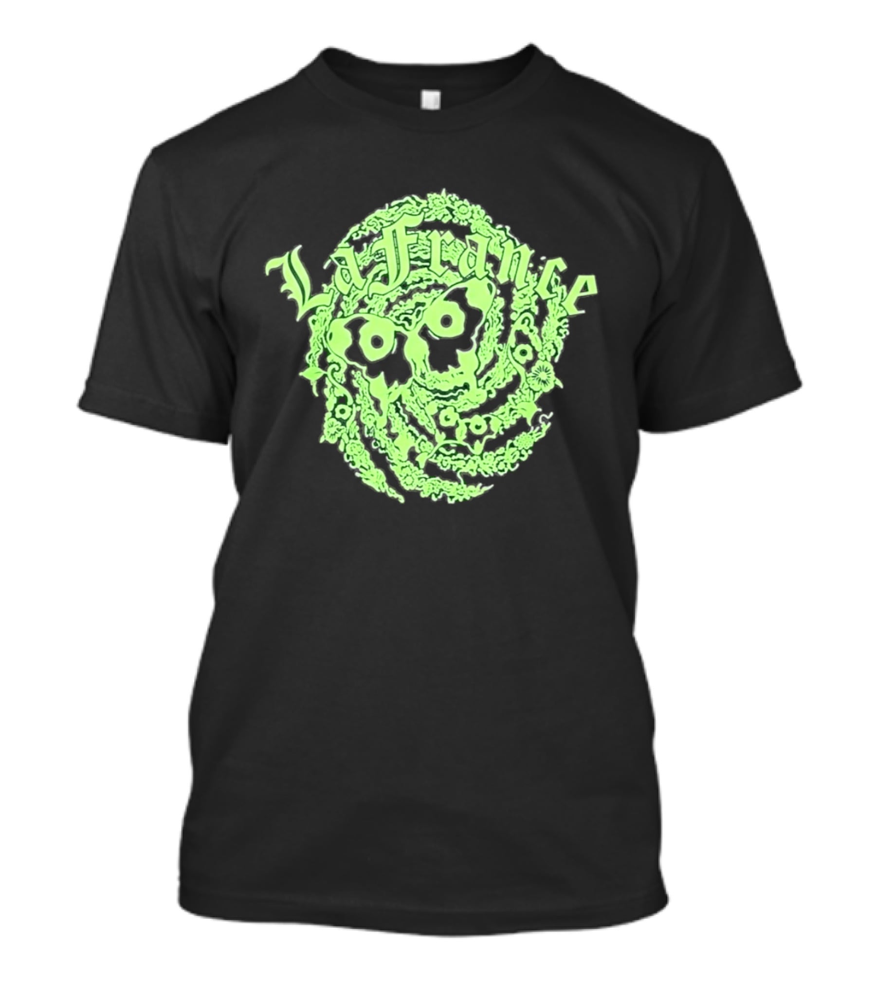 La France Green Skull Floral T-Shirt