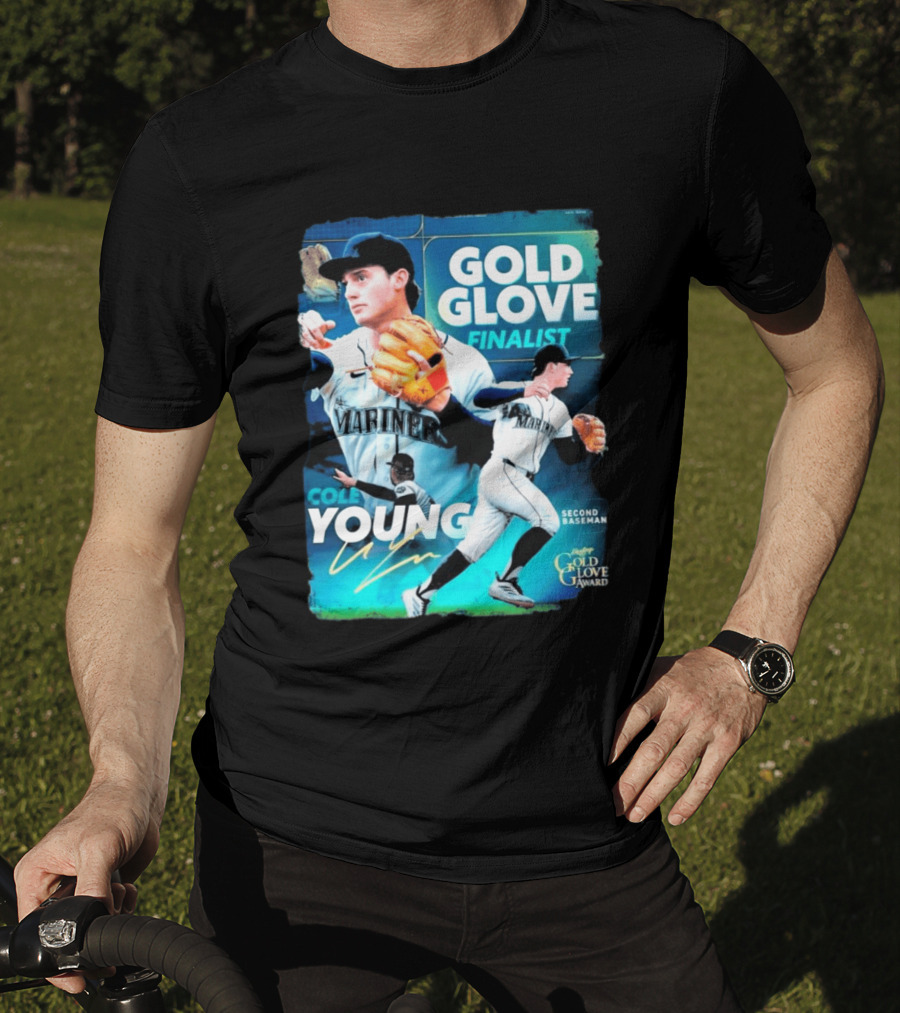 Cole Young Mariners Second Baseman Gold Glove Finalist T-Shirt