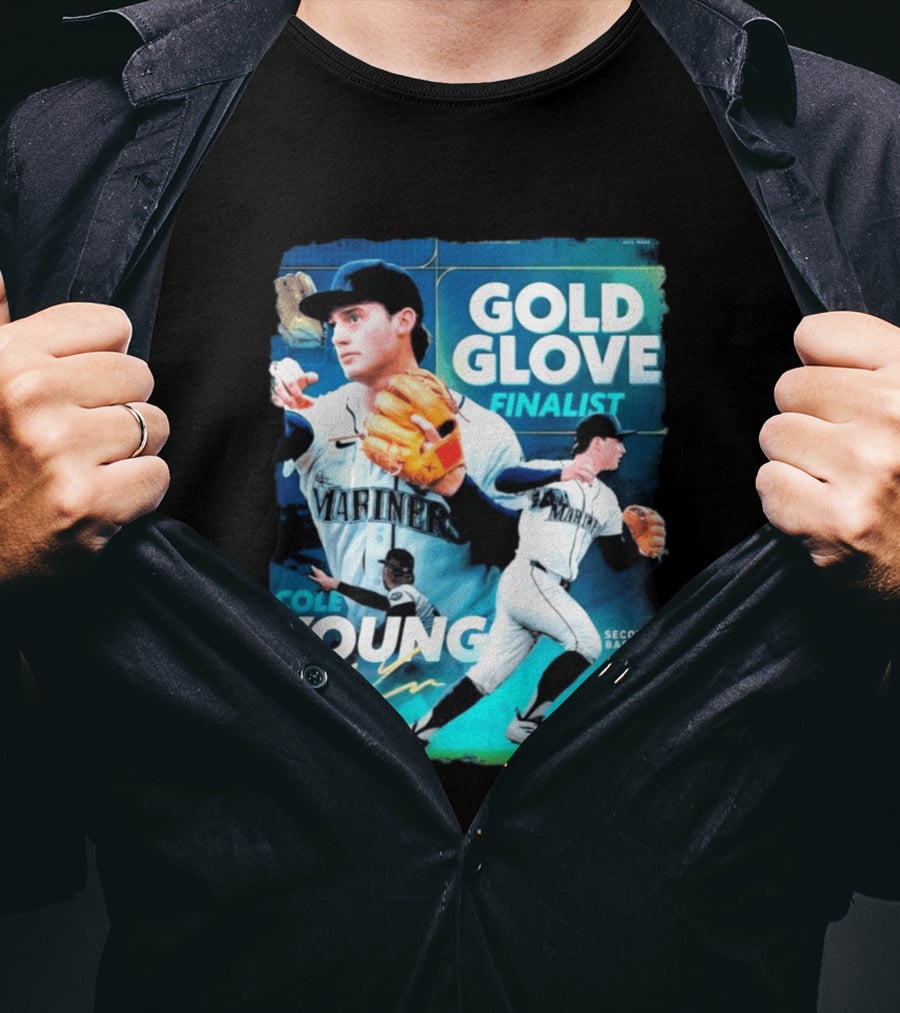 Cole Young Mariners Second Baseman Gold Glove Finalist T-Shirt