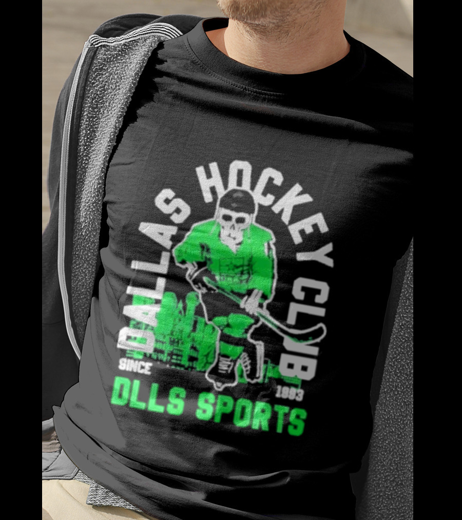 Dallas Hockey Club Since 1993 Dlls Sports Green Hockey Player T-Shirt