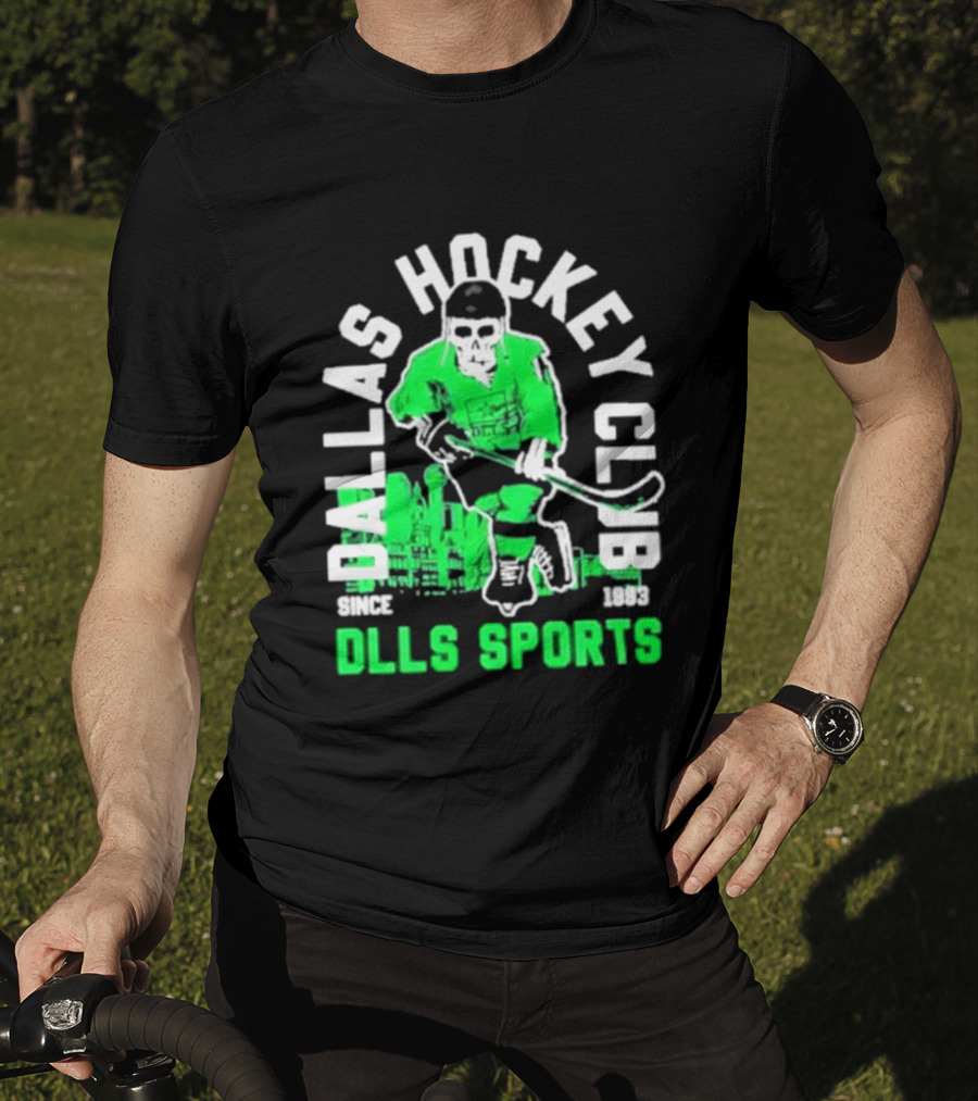 Dallas Hockey Club Since 1993 Dlls Sports Green Hockey Player T-Shirt