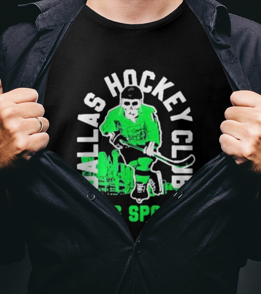 Dallas Hockey Club Since 1993 Dlls Sports Green Hockey Player T-Shirt