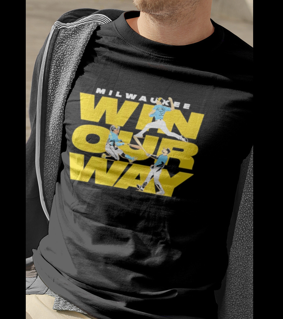 Milwaukee Win Our Way Baseball Stack T-Shirt