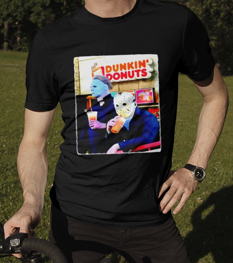 Dunkin Donuts Halloween 2026 Michael Myers Jason Voorhees Meme T-Shirt