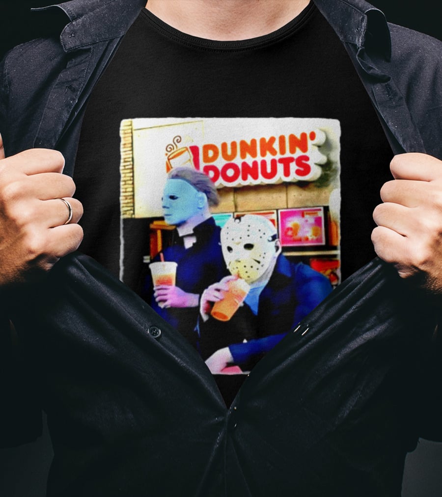 Dunkin Donuts Halloween 2026 Michael Myers Jason Voorhees Meme T-Shirt