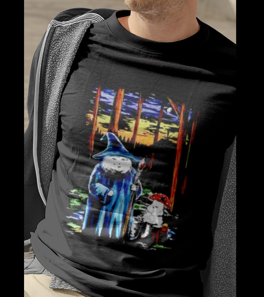 Witch Cat You Wanna Meet Up At The Bog Wizard And Mushroom T-Shirt
