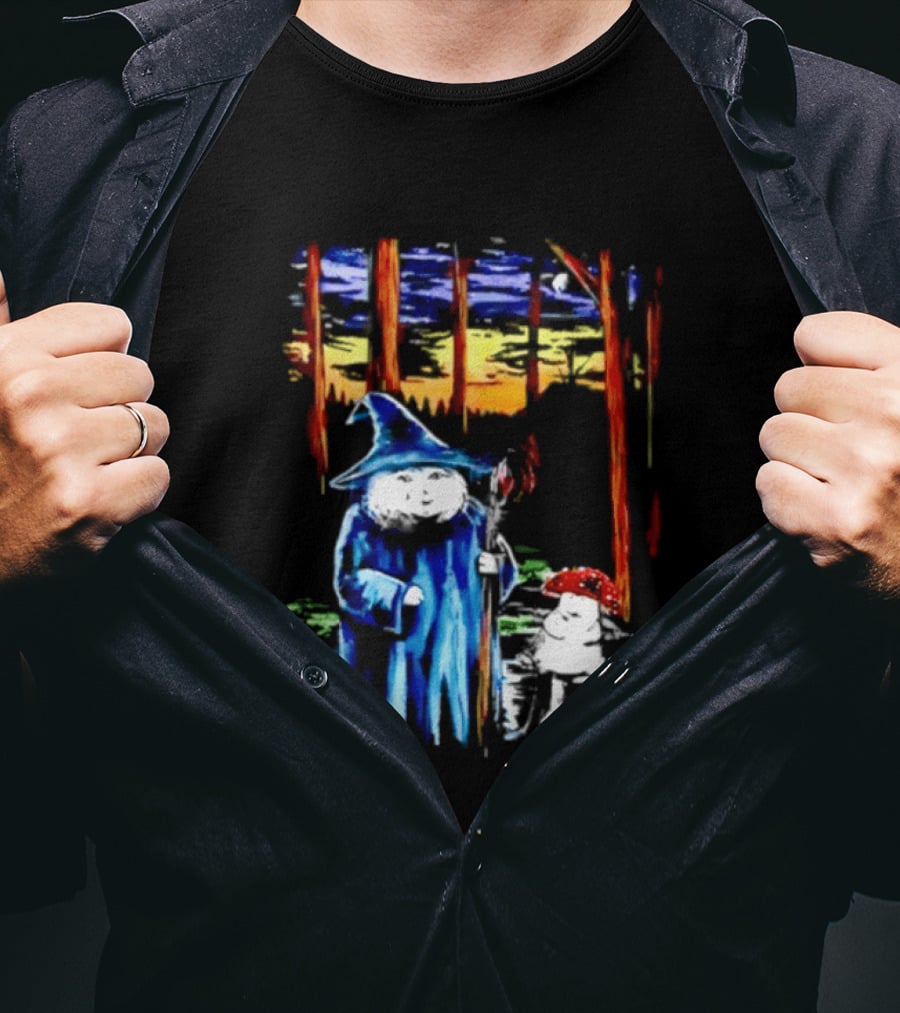 Witch Cat You Wanna Meet Up At The Bog Wizard And Mushroom T-Shirt