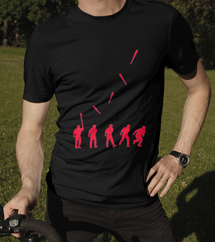 Petey Halpin Cleveland Guardians Evolution Bat Flip Rally Sequence T-Shirt