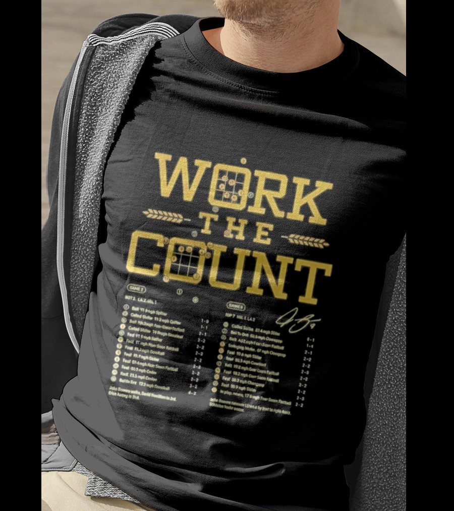 Jake Bauers Work The Count Baseball Stats Wheat T-Shirt
