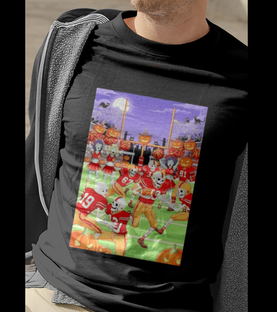 San Francisco 49ers Skeleton Zombie Halloween Football 2026 T-Shirt