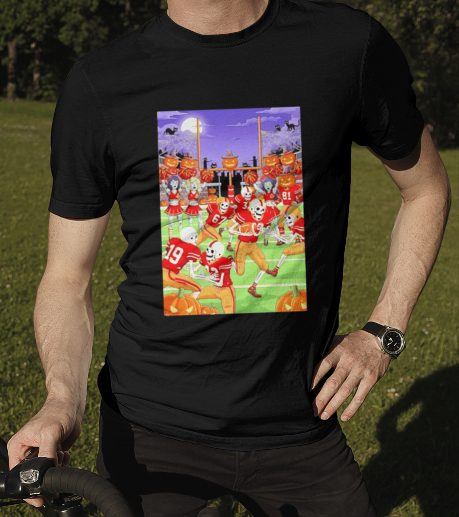 San Francisco 49ers Skeleton Zombie Halloween Football 2026 T-Shirt