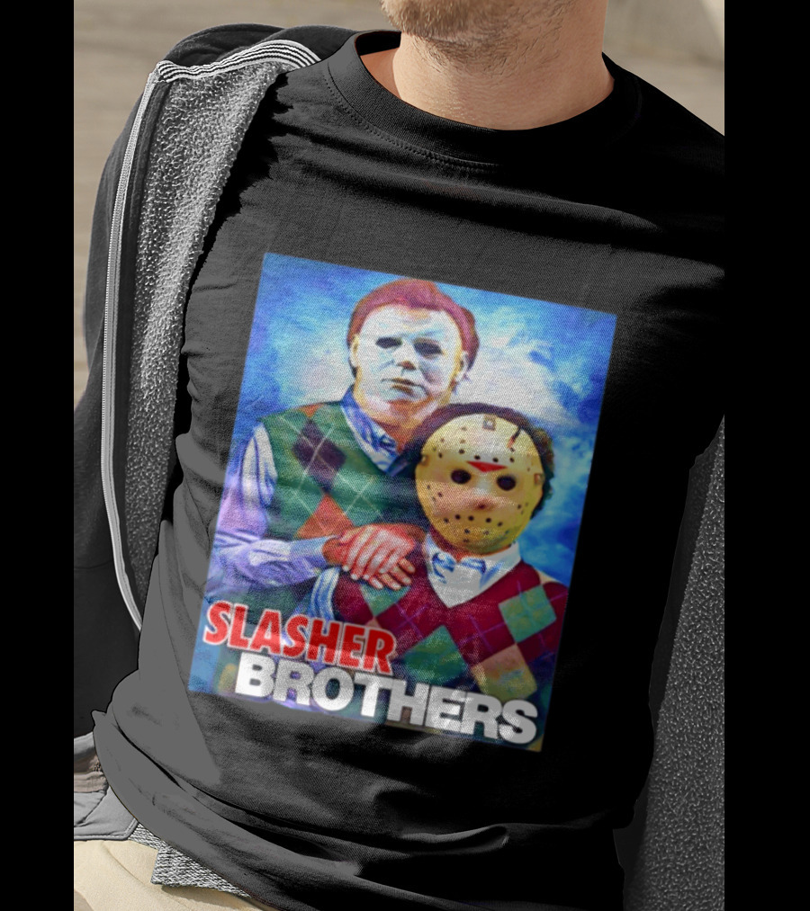 Slasher Brothers Michael Myers Jason Voorhees Halloween Meme 2026 T-Shirt