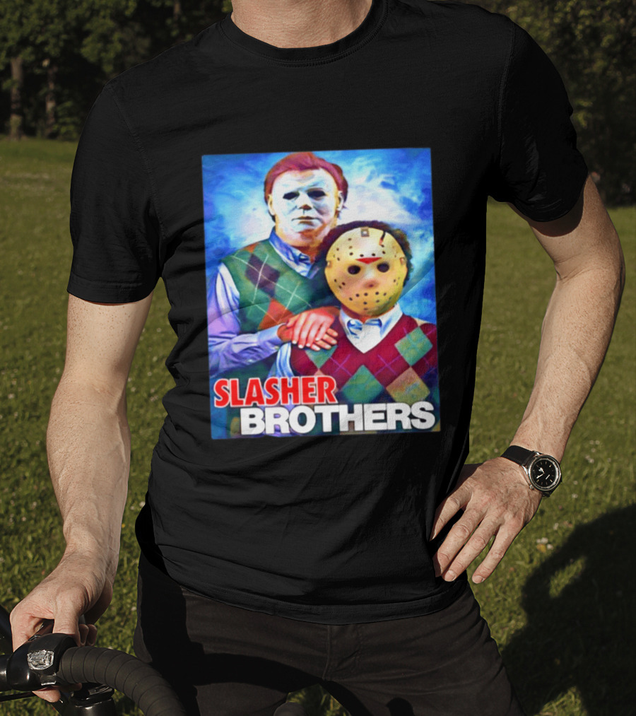Slasher Brothers Michael Myers Jason Voorhees Halloween Meme 2026 T-Shirt