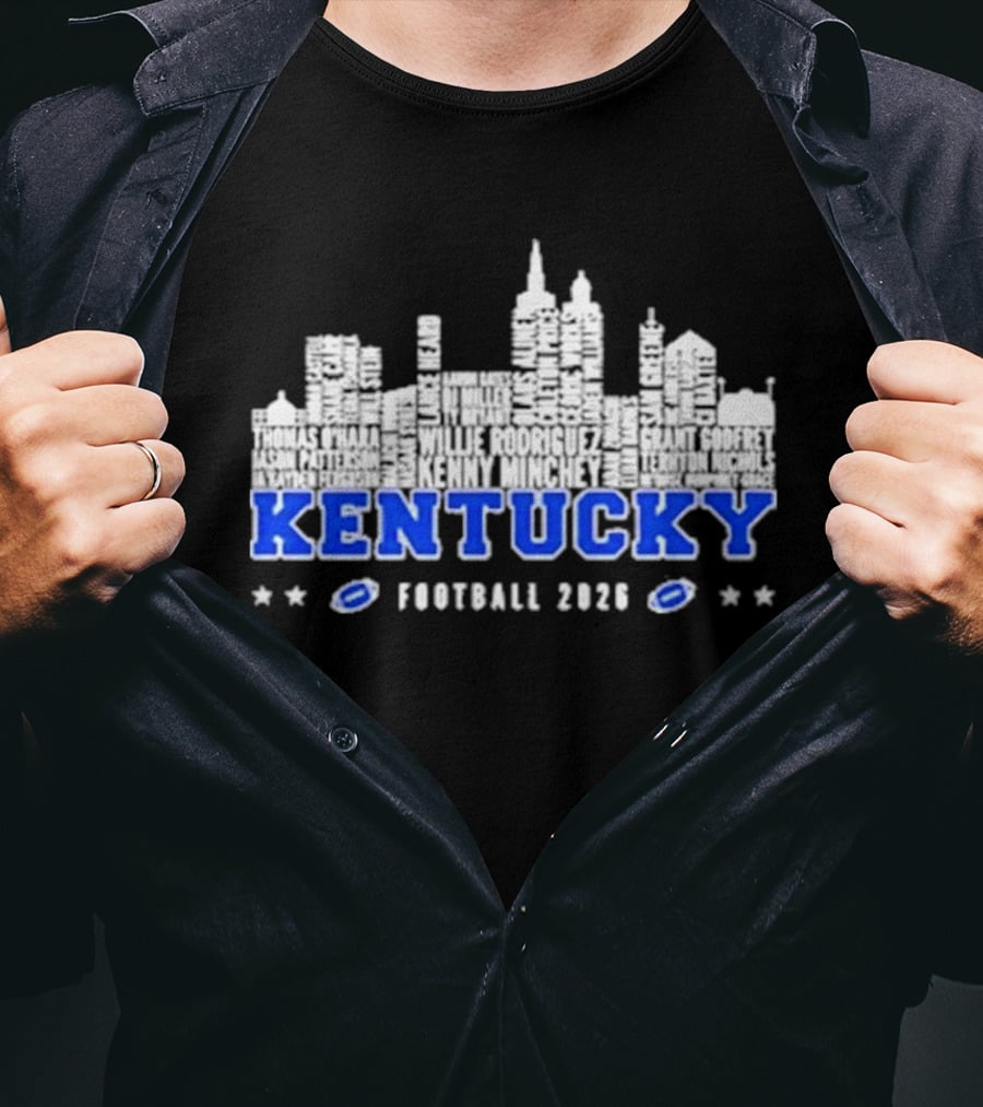 Kentucky Wildcats Football 2026 Skyline City Name T-Shirt