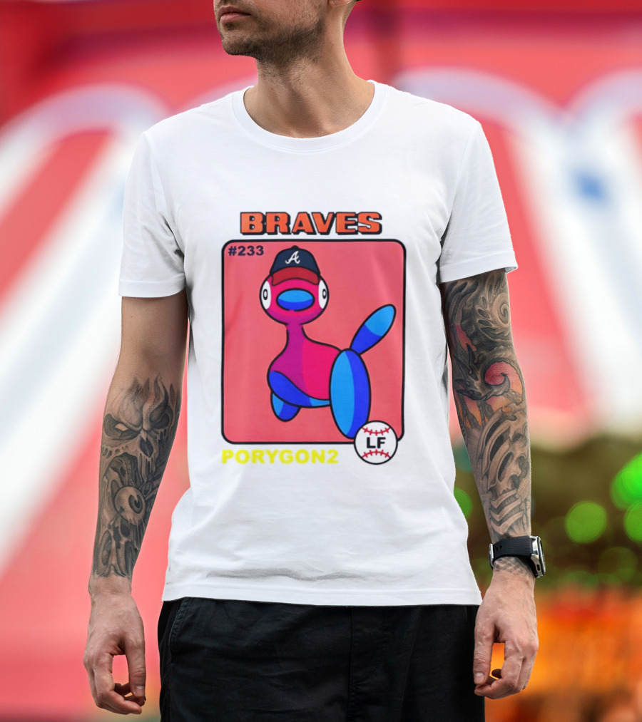 BRAVES Porygon2 Pokemon Crossover #233 LF Baseball Cap T-Shirt