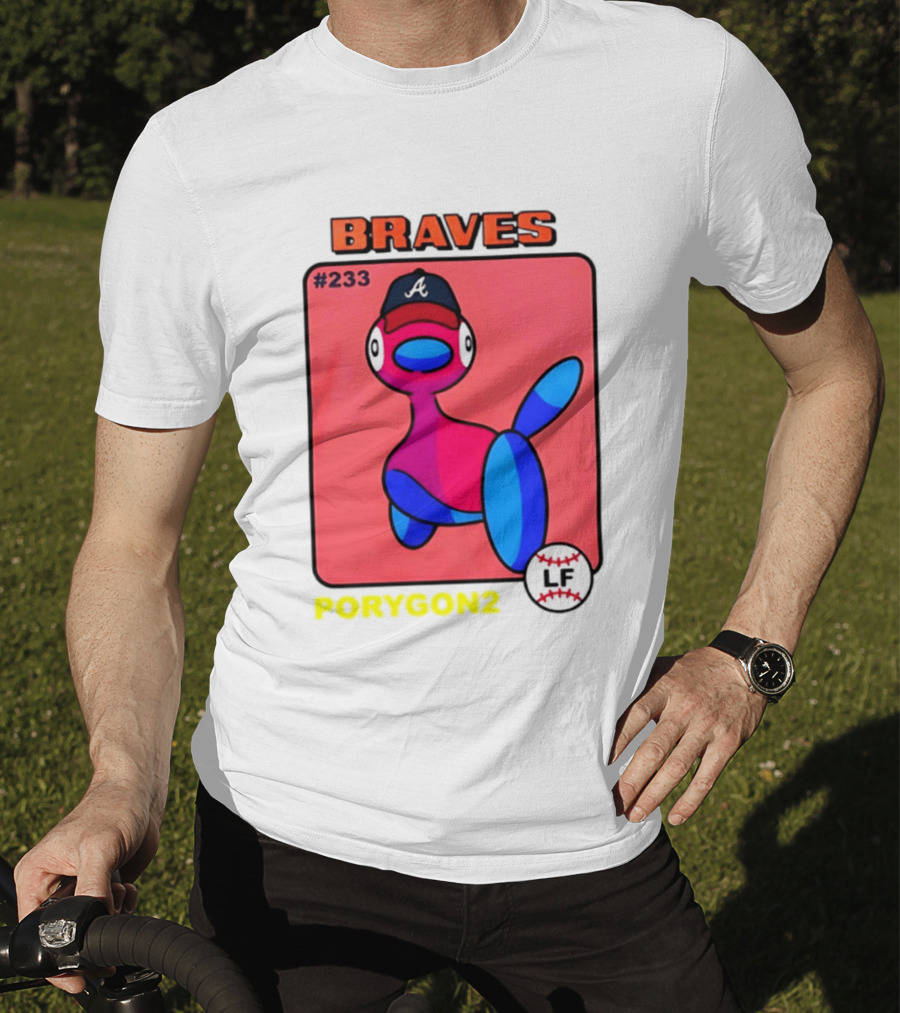 BRAVES Porygon2 Pokemon Crossover #233 LF Baseball Cap T-Shirt