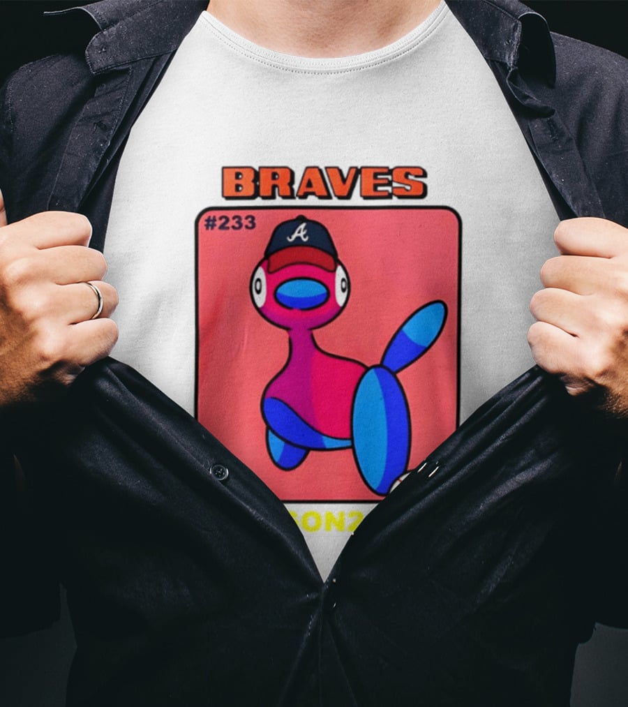 BRAVES Porygon2 Pokemon Crossover #233 LF Baseball Cap T-Shirt