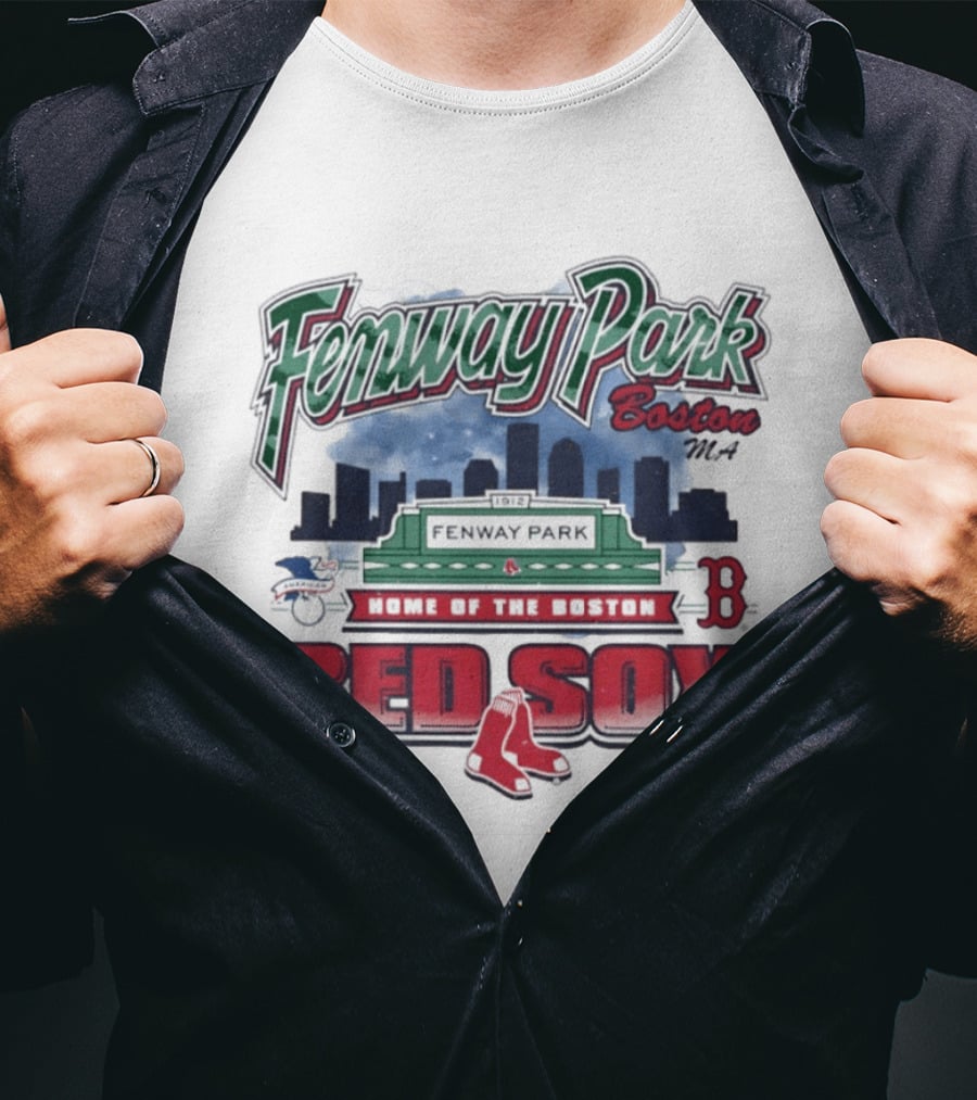 Fenway Park Boston 1912 Home Of The Boston Red Sox MLB Skyline T-Shirt
