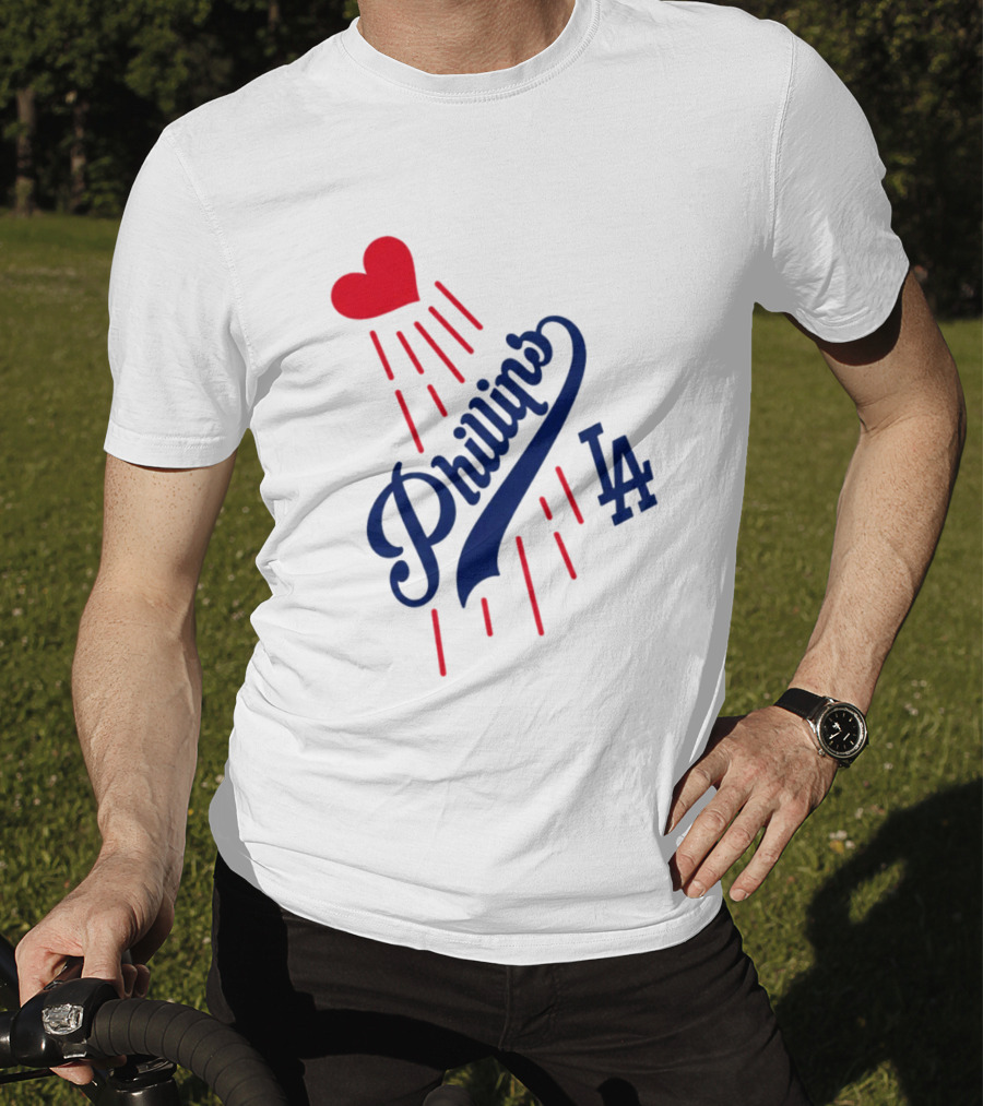 Phillies LA Love Heart Dodgers 14 T-Shirt