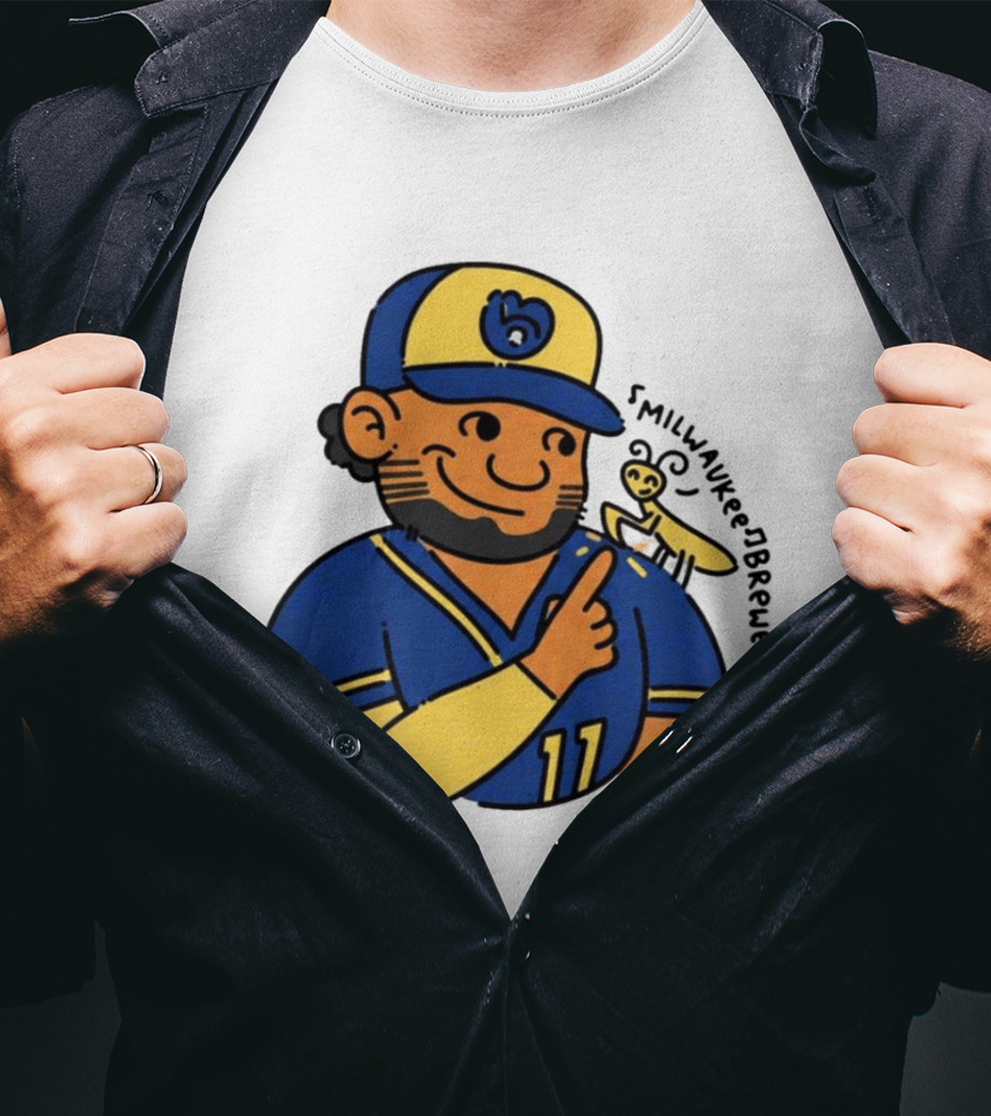 Jackson Chourio 11 Milwaukee Brewers Mantis Caricature 2026 T-Shirt