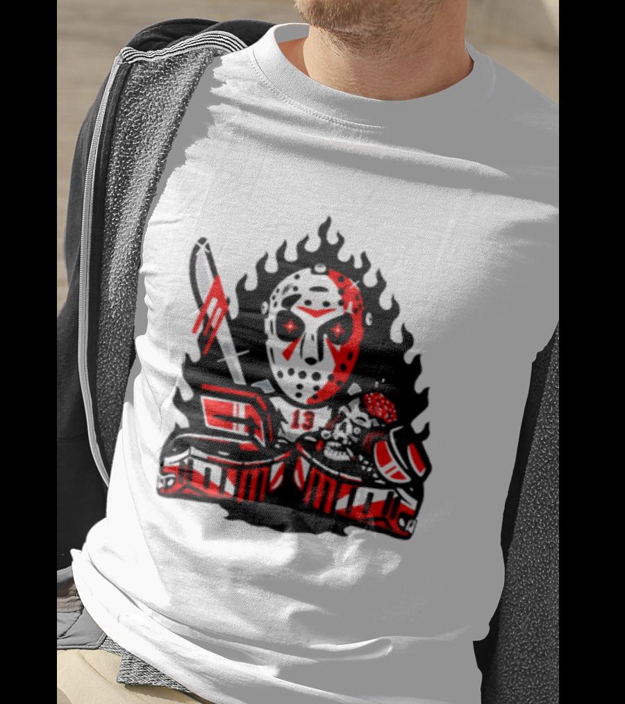 Jason Voorhees 13 Hockey Mask Friday The 13th Sports Horror T-Shirt