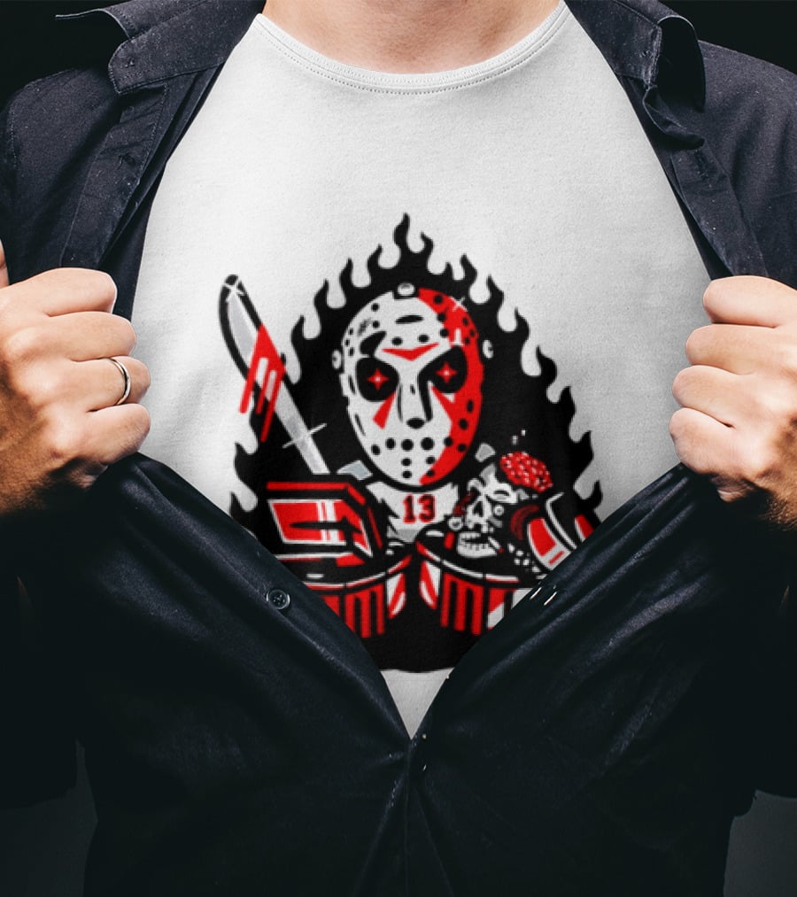 Jason Voorhees 13 Hockey Mask Friday The 13th Sports Horror T-Shirt